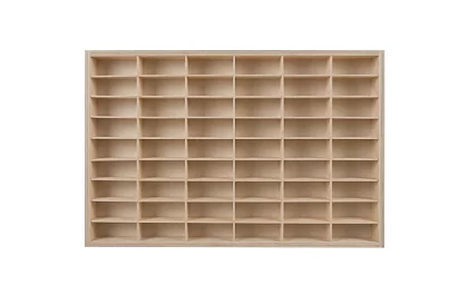 Drewniana półka - organizer na samochodziki - 54 przegródki