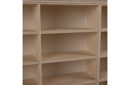 Drewniana półka - organizer na samochodziki - 54 przegródki