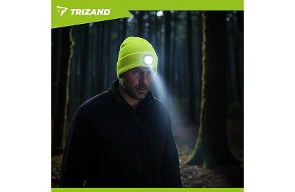 Dwuwarstwowa zimowa czapka z latarką LED – żółta