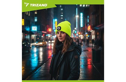 Dwuwarstwowa zimowa czapka z latarką LED – żółta