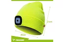 Dwuwarstwowa zimowa czapka z latarką LED – żółta