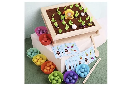 Drewniana gra 2w1 – farma