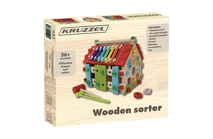 Drewniany edukacyjny domek sensoryczny