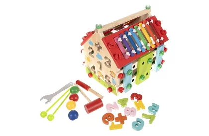 Drewniany edukacyjny domek sensoryczny