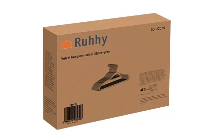 Aksamitowe wieszaki na odzież - 20 szt. - czarne