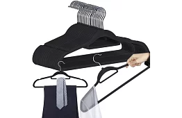 Aksamitowe wieszaki na odzież - 20 szt. - czarne