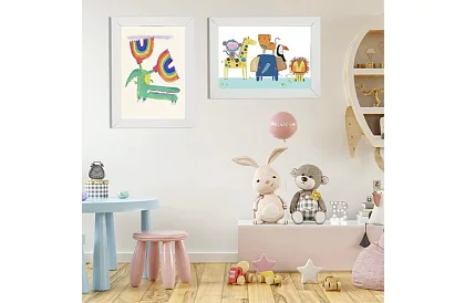 Ramka artystyczna do zdjęć – rysunki A4 - biała