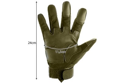 Takticzne rękawice dotykowe - rozmiar XL - khaki