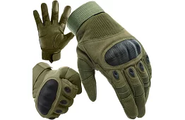 Takticzne rękawice dotykowe - rozmiar XL - khaki