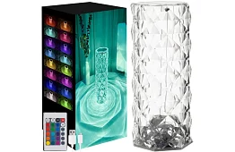 LED dotykowa lampa biurkowa RGB – Lampa Kryształowa Diamentowa