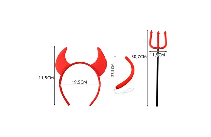 Kostium - akcesoria diabła - zestaw 4 części