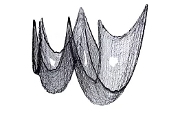 Duża sztuczna pajęczyna na Halloween – 198x76 cm - czarna