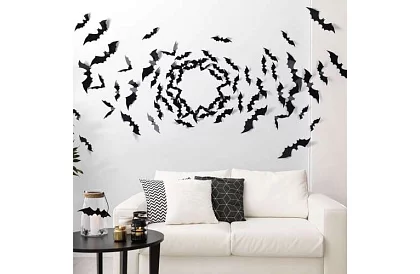 Zestaw 3 sztucznych nietoperzy na Halloween – 47, 37 i 31 cm