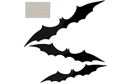 Zestaw 3 sztucznych nietoperzy na Halloween – 47, 37 i 31 cm