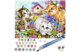 Malowanie według numerów - koty - 40x50 cm