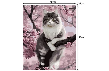 Malowanie według numerów - kot - 40x50 cm