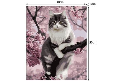 Malowanie według numerów - kot - 40x50 cm