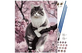 Malowanie według numerów - kot - 40x50 cm