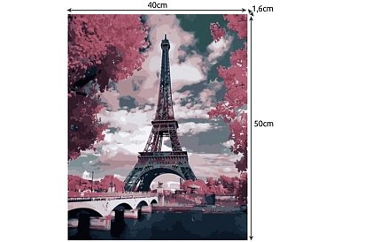 Malowanie według numerów - Wieża Eiffla - 40x50 cm