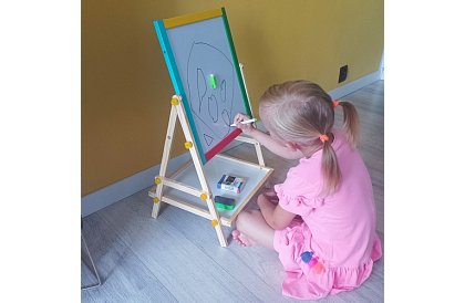 Dwustronna drewniana tablica dla dzieci