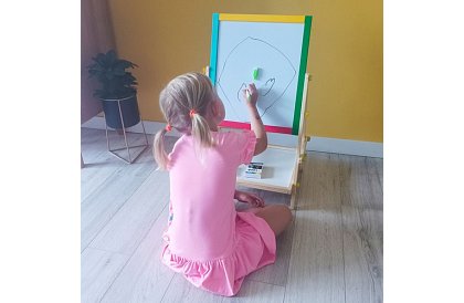 Dwustronna drewniana tablica dla dzieci