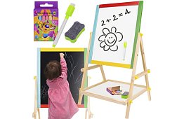 Dwustronna drewniana tablica dla dzieci