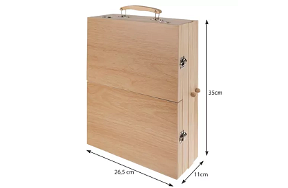 Zestaw malarski w drewnianej walizce – 83 elementy