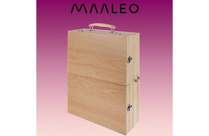 Zestaw malarski w drewnianej walizce – 83 elementy