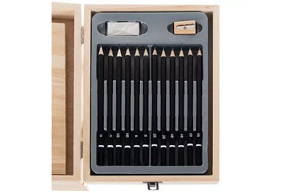 Zestaw malarski w drewnianej walizce – 83 elementy