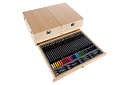 Zestaw malarski w drewnianej walizce – 83 elementy