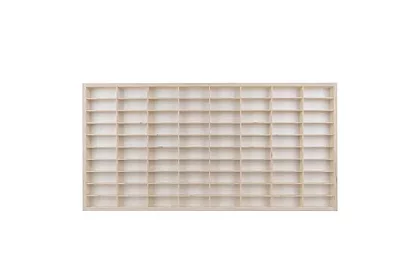 Drewniana półka – organizer na samochodziki – 80 przegródek