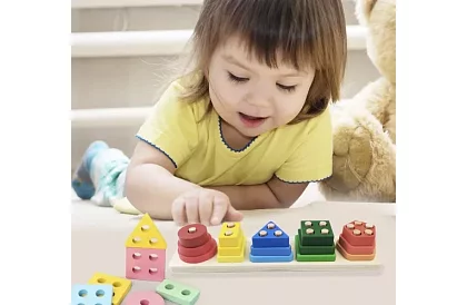 Drewniany sorter kształtów - układanka