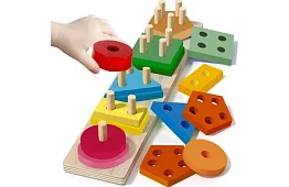 Drewniany sorter kształtów - układanka