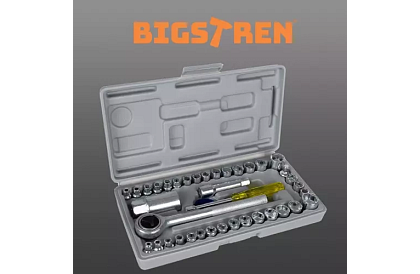 Kompletny zestaw nasadkowych kluczy 40 sztuk do domu i warsztatu