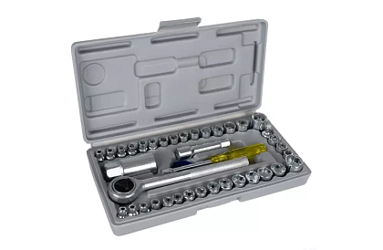 Kompletny zestaw nasadkowych kluczy 40 sztuk do domu i warsztatu