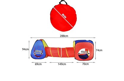 Namiot z tunelem - zjeżdżalnia 3 w 1
