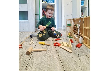 Drewniane narzędzia – zestaw dla dzieci