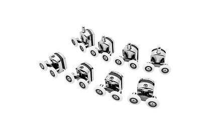 Kółka do drzwi przesuwnych kabin prysznicowych – 8 szt. - Chrom