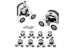 Kółka do drzwi przesuwnych kabin prysznicowych – 8 szt. - Chrom