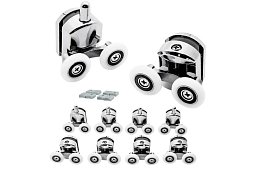 Kółka do drzwi przesuwnych kabin prysznicowych – 8 szt. - Chrom