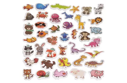 Zestaw 40 magnesów ze zwierzątkami w pudełku