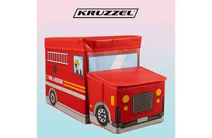 Box na zabawki - wóz strażacki