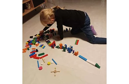 Drewniane domino – duży zestaw 407 szt. + torba