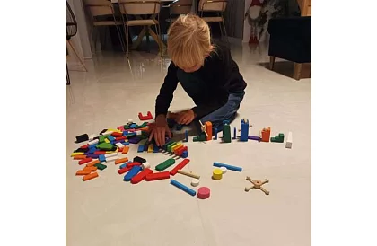 Drewniane domino – duży zestaw 407 szt. + torba