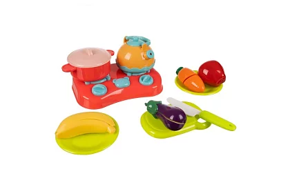 Zestaw warzyw i owoców do krojenia z akcesoriami