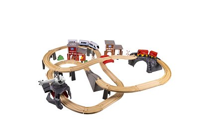 Drewniana kolej - tor kolejowy na baterie 4,8 metra