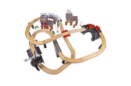 Drewniana kolej - tor kolejowy na baterie 4,8 metra