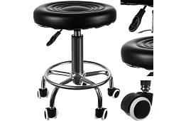Kosmetyczne krzesło na kółkach - regulowane