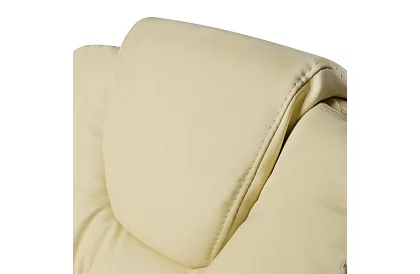 Fotel biurowy z wysuwaną podnóżkiem - kremowy