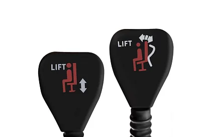 Fotel biurowy z wysuwaną podnóżkiem - kremowy